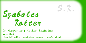 szabolcs kolter business card